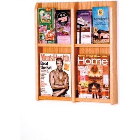 WOODEN MALLET 4 Magazine/8 Brochure Oak & Acrylic Wall Display - Light Oak LM-6LO